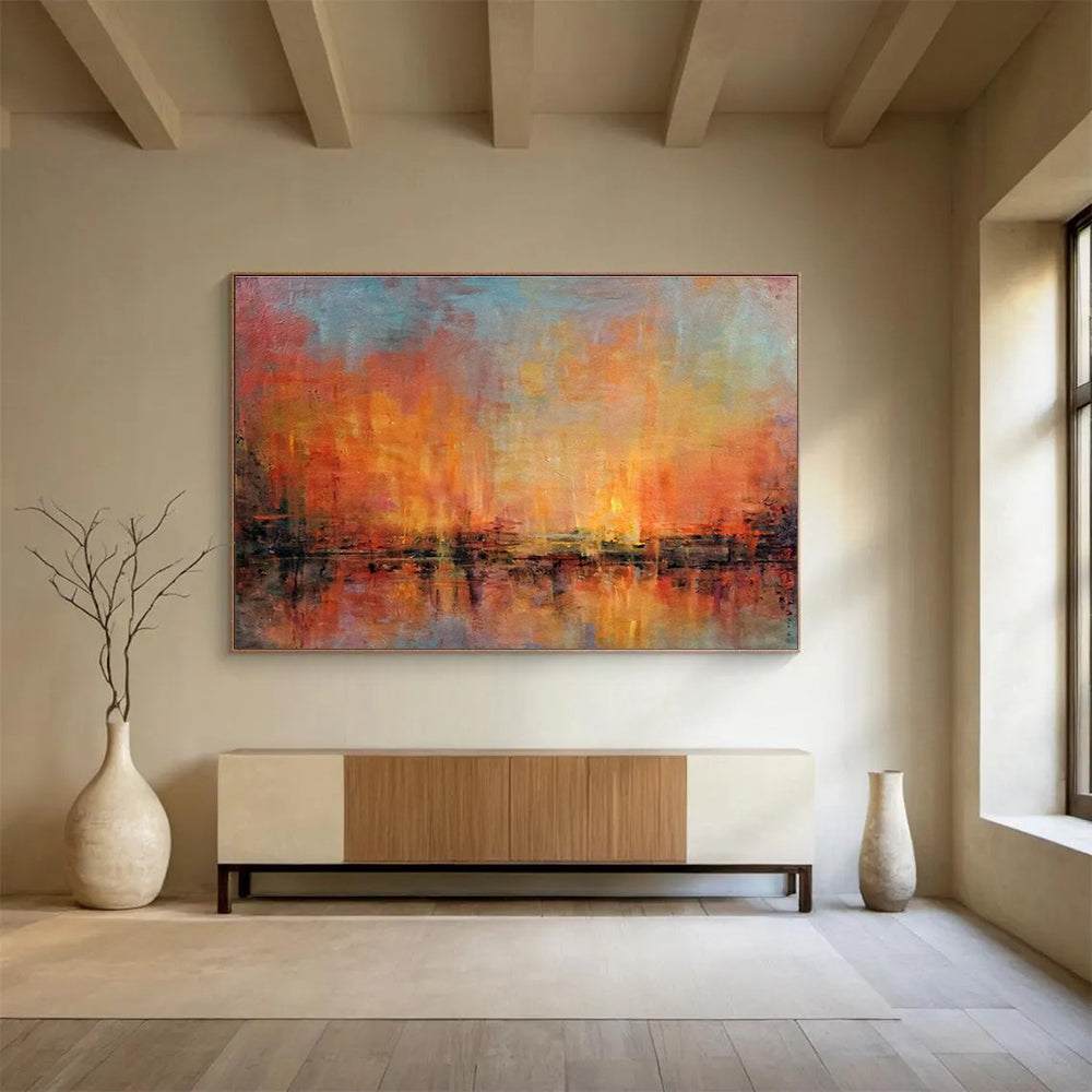 sunset abstract canvas painting design 4